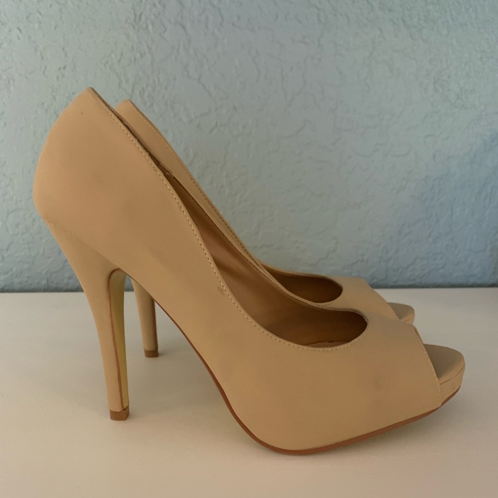 Nude Peep Toe Heels
